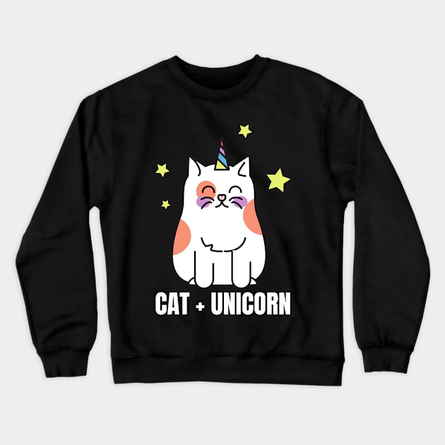 Cat + Unicorn Crewneck Sweatshirt by nathalieaynie